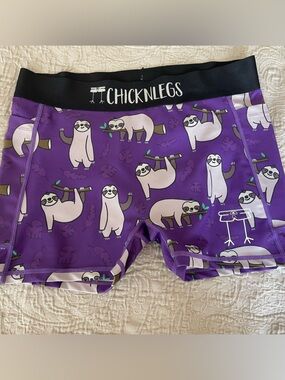 ChicknLegs Women's Purple Sloth Athletic Shorts